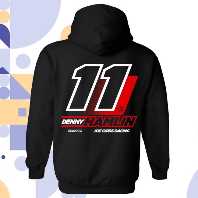 Black Denny Hamlin Hooded Sweatshirt Official DH Merch Store