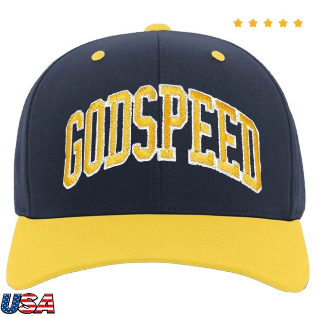 Official Zach Bryan Merch Store Shop ZB Godspeed Michigan Navy and Yellow Hat