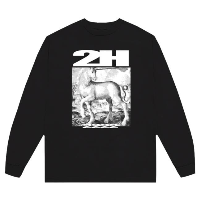 Official 2Hollis Merch Store 2Hollis 2H Black Unicorn Dateback Long Sleeve Tee Shirt