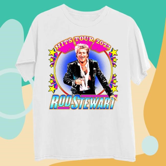 Official Rod Stewart White Hits Tour Tee