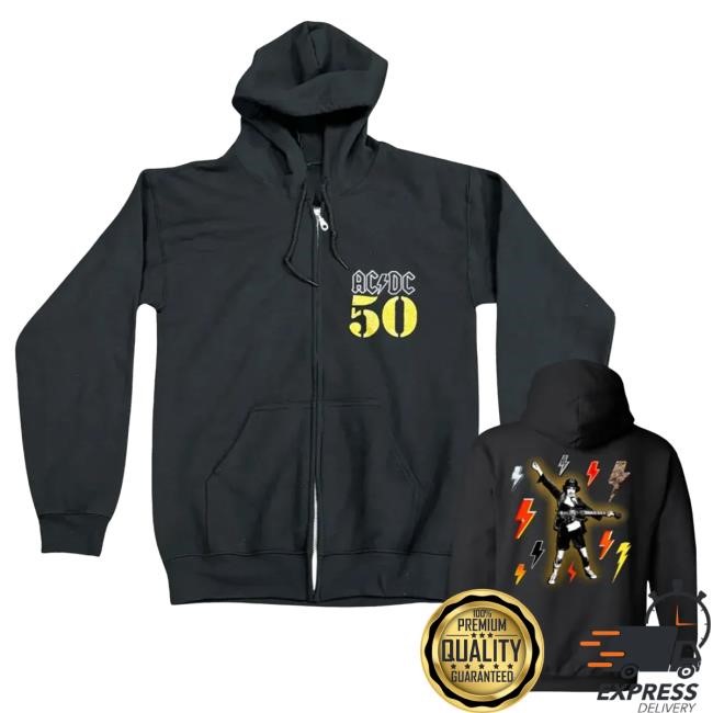 Official Ac Dc Merch Store AC/DC 50 Years Of High Hood Ac Dc Shop Acdc Clothing