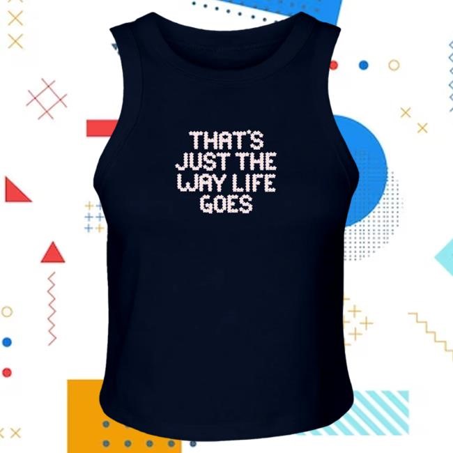 Official Gracie Abrams Merch Store Gracie Abrams Navy That's Just The Way Life Goes Ribbed Tank Tee GracieAbrams