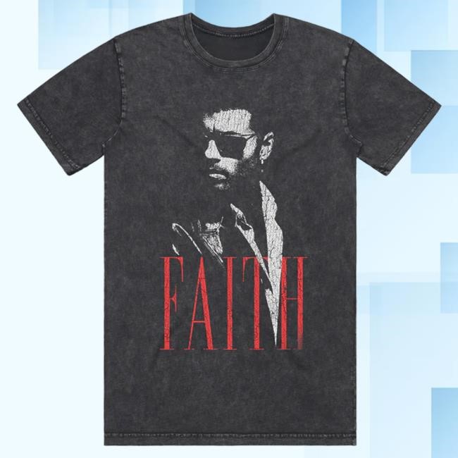 OfficialGeorge Michael Merch Store George Michael Faith Distressed Popover Shirt