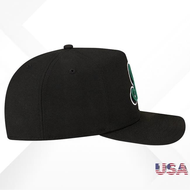Official Born X Raised + Jets Pro Script A-Frame Snapback Hat: Black NFL 2025 Kickoff