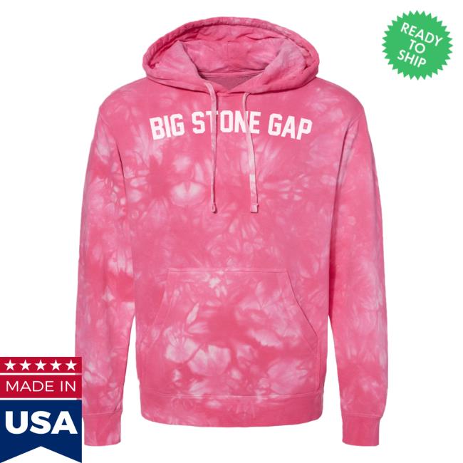 Official Hometown Apparel Clothing Merch Big Stone Gap Virginia Classic Curve Tie-Dye Pull Over Hoodie Pink Tie Dye