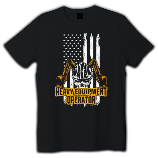 Heavy equipment operator US Flag Long Sleeve Tee