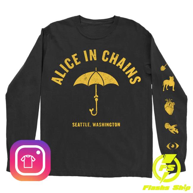Official Alice In Chains Merch Store Umbrella Black Long Sleeve Hot Shirt Aliceinchains