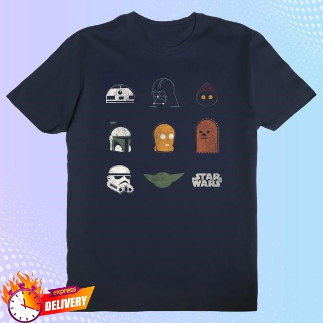 Official Heroes And Villains Store Star Wars Retro Character Shirt