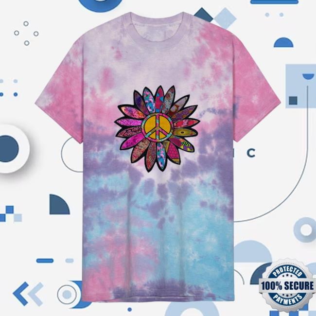Official Spreadshirt Shop Store Fuchsia Fun Peace Sign Flower Unisex Tie Dye T-Shirts Cotton Candy Spread Shirt Merch