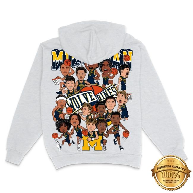 Cozy Campus Michigan Caricature Hoodie Oatmeal Kiwiclo