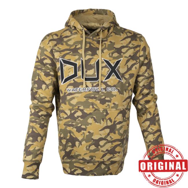 Official Dux Waterfowl Co Cupped DUX Wetlands Camo HD Thermal Pullover Sweatshirt Duxwaterfowl