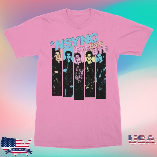 Official Nsync Merch Store Neon Bye Bye Bye Popover Shirt (White)