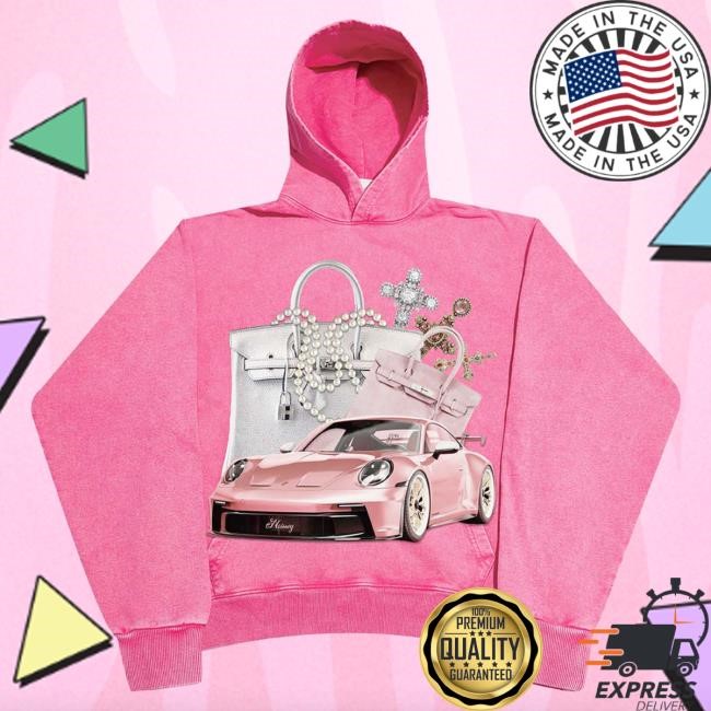 Official Noissey Merch Noissey High Quality Pink Luxury Car Print Attractive Hoodie