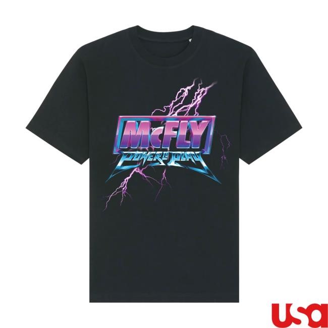 Power To Play | UK 2023 Black Tour Short Sleeve Tee | McFly | Official Store Merch