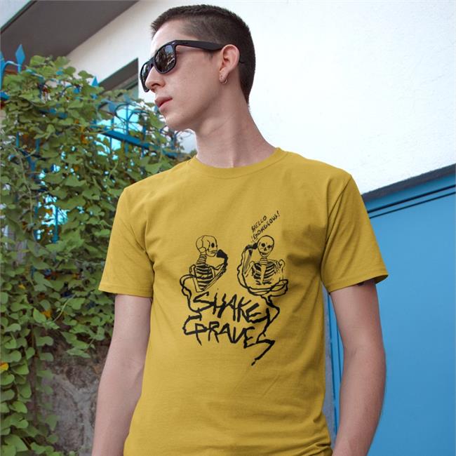 Shakey Graves Merch Hello Gorgeous Gold Tee Shirt