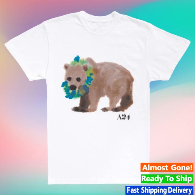 Official A24 Merch Store A24 Films A24 X Rop Van Mierlo Bear Watercolor Hot Shirt A24 Shop