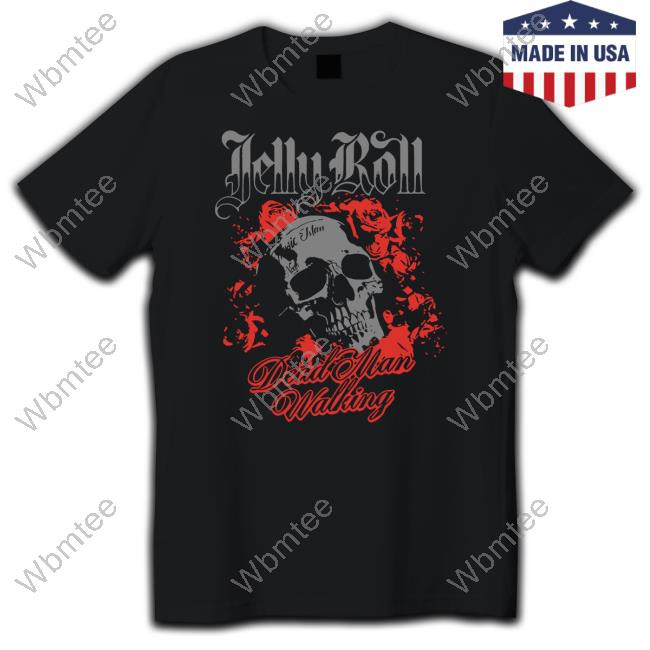 Jelly Roll Dead Man Walking Black Floral Skull Tee