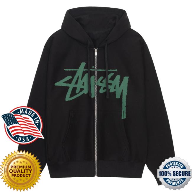 Official Stussy Clothing Store Shop Merch Venus Zip Up Pull Over Hoodie Black Apparel