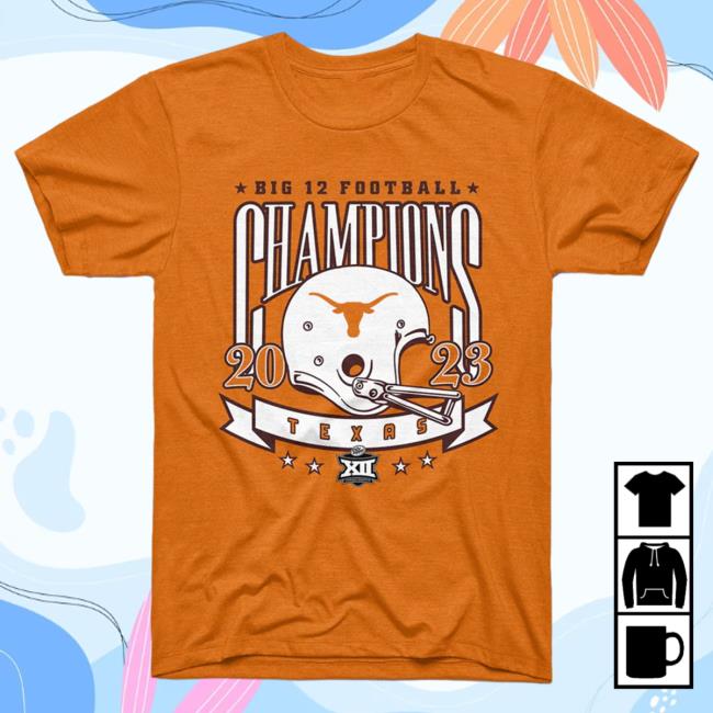 Official Charlie Hustle Shop Store Clothing Texas Longhorns Big 12 Football Champions T-Shirts