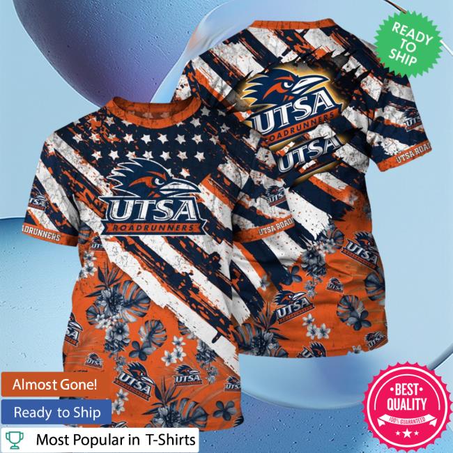 Banantees UTSA Roadrunners Tropical Flower Style And Flag All Over Printed 3D T-Shirt Shirt