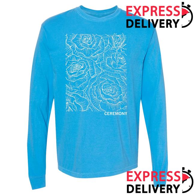Official Ceremony Band Merch Ceremony Blue Rose Long Sleeve Shirt