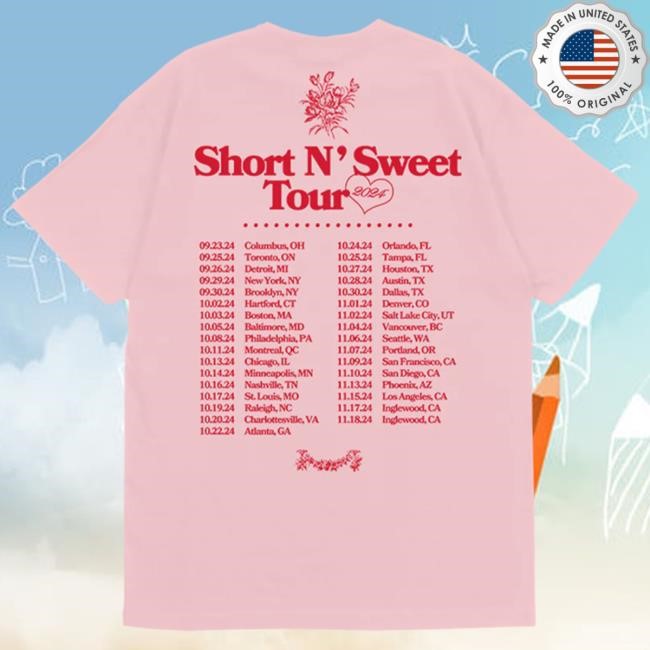 Short n' Sweet Tour Makes You Wanna Fall In Love Shirt - Sabrina Carpenter Official Store