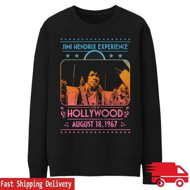 Jimi Hendrix Hollywood Bowl Black Popover Sweatshirt