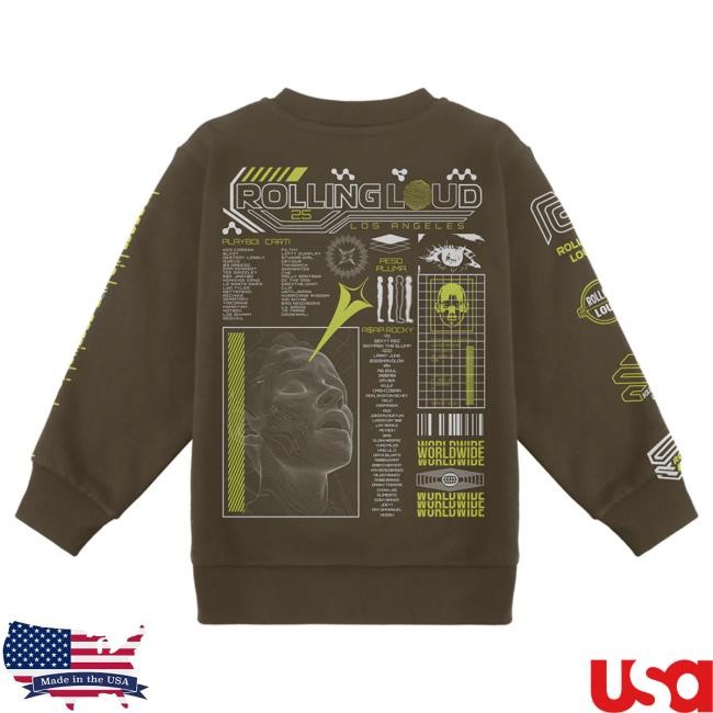 Rolling Loud RL LA 25 Anti Chaos Brown LS T Shirt