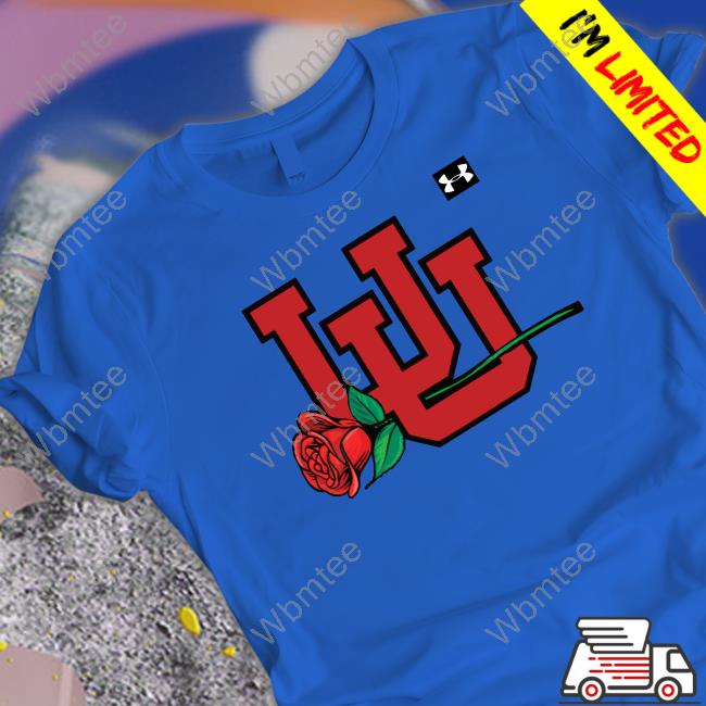 Interlocking Utah Utes Football Rose Tee Shirt