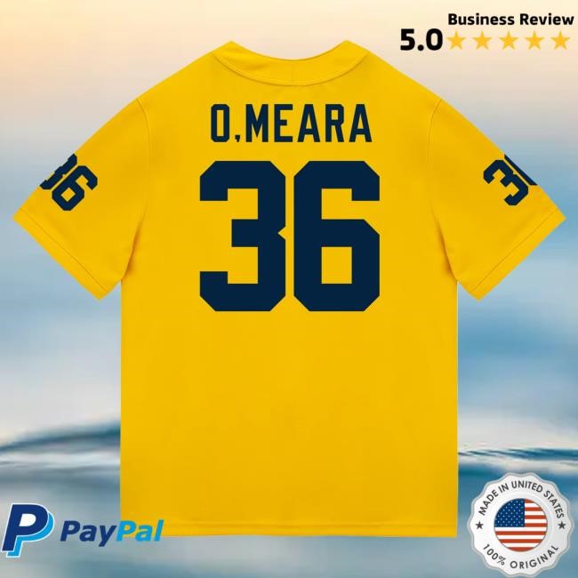 The M Den Michigan Wolverines #36 Tomas O'Meara Student Athlete Maize Football Jersey Tee