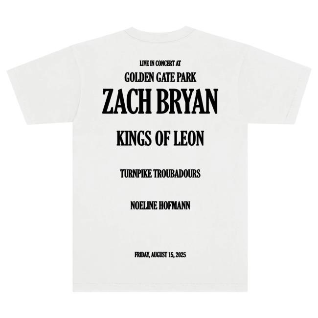 Official Zach Bryan Merch Store Shop Golden Gate Park Bridge Shirts