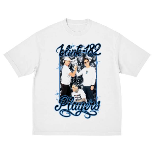 Official Blink 182 Merch Blink-182 Players Photo Airbrush T Shirt