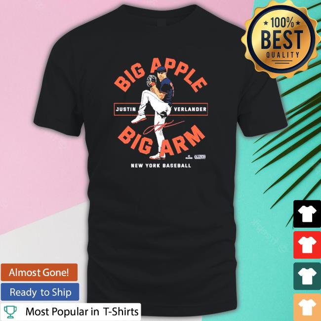 Justin Verlander Big Apple Big arm New York Baseball signatures shirt Hooded Sweatshirt