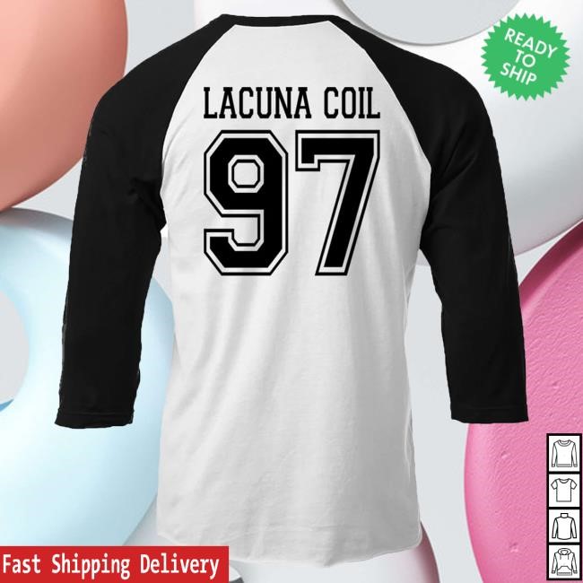Lacuna Coil Gothic Lc-97/Raglan - White/Black Long Sleeve Tee Lacuna Coil Official Merch Store