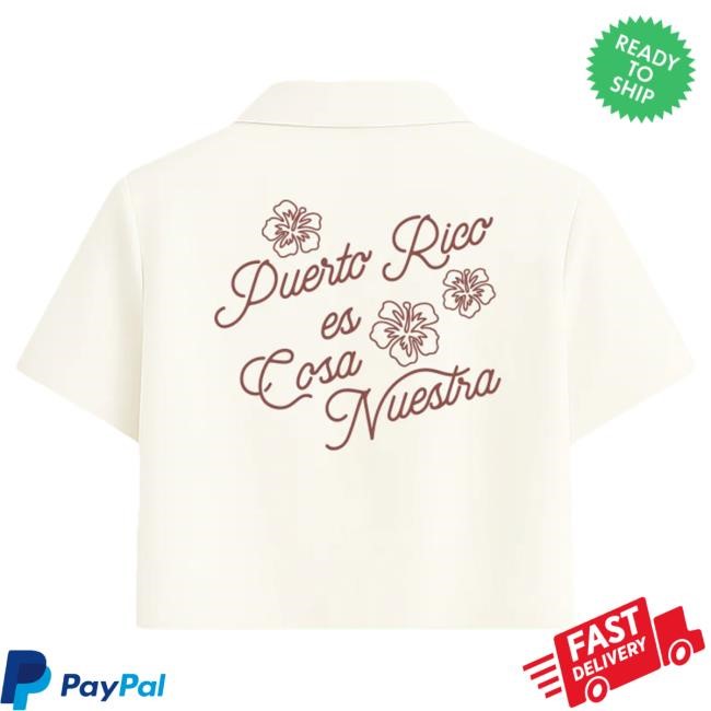 Official Rauw Alejandro Merch Store Shop PR es Cosa Nuestra Crop Coral Shirt