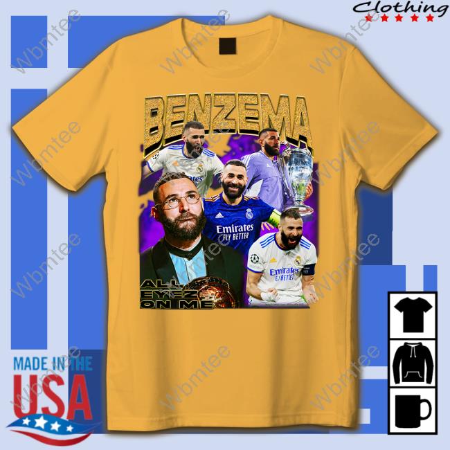 Official Karim Benzema Ballon D’Or Shirts Karim Benzema Ballon D’Or Hooded Sweatshirt Retro Football Gang Merch