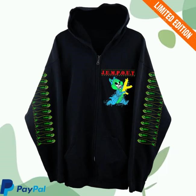 Official Zach Bryan Merch Jumpout Bunny Zip Up Hooded Sweatshirt