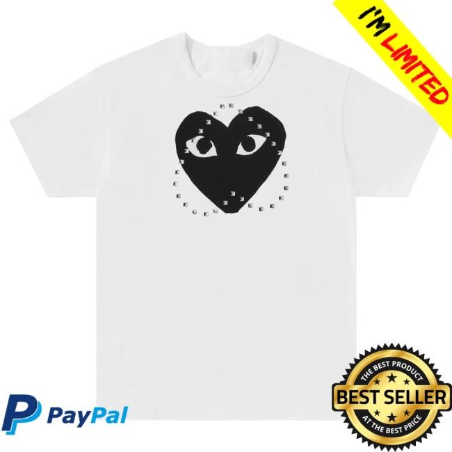 Official Forrest Comme Des Garcons Store Shop PLAY Stud Print Black Heart Tshirt