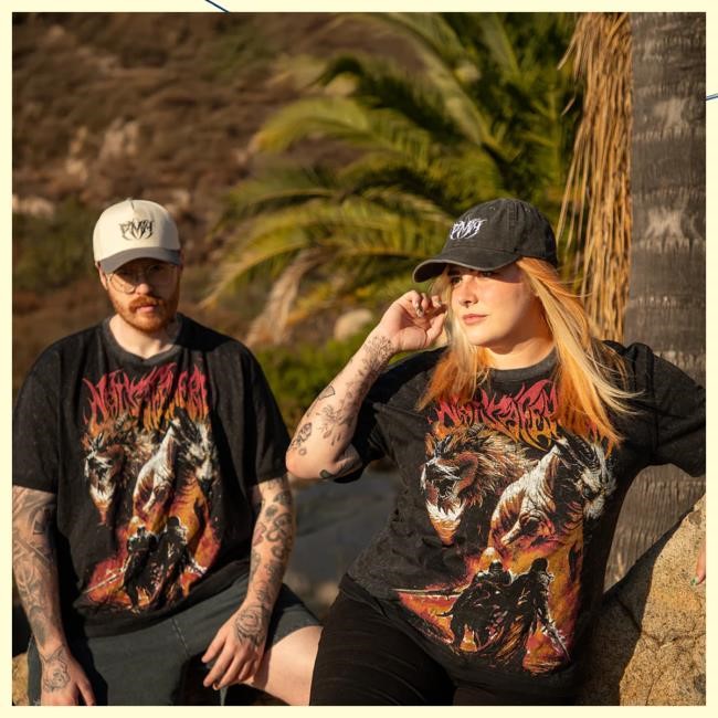 Official Pay Money Wubby Merch Dragon Duel Oversized Shirt - Washed Black PayMoneyWubby
