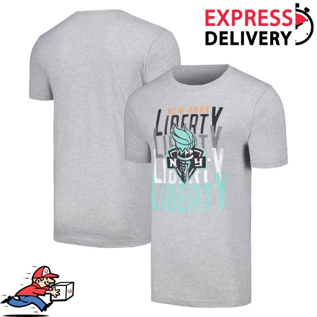 Official Ny Liberty Merch Store Unisex Stadium Essentials Heather Gray New York Liberty Dedication New Shirt Ny Liberty Apparel Shop