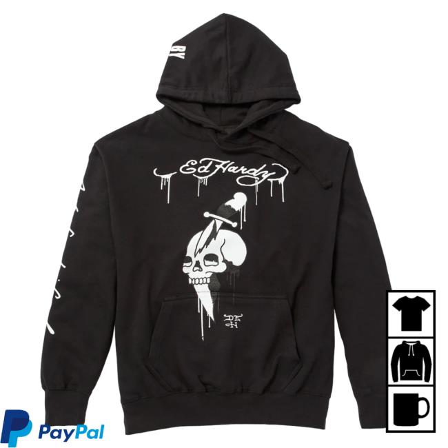 Official Ed Hardy Merch Store Dripping Skull Pull Over Hoodie EdHardy Apparel Clothing Shop
