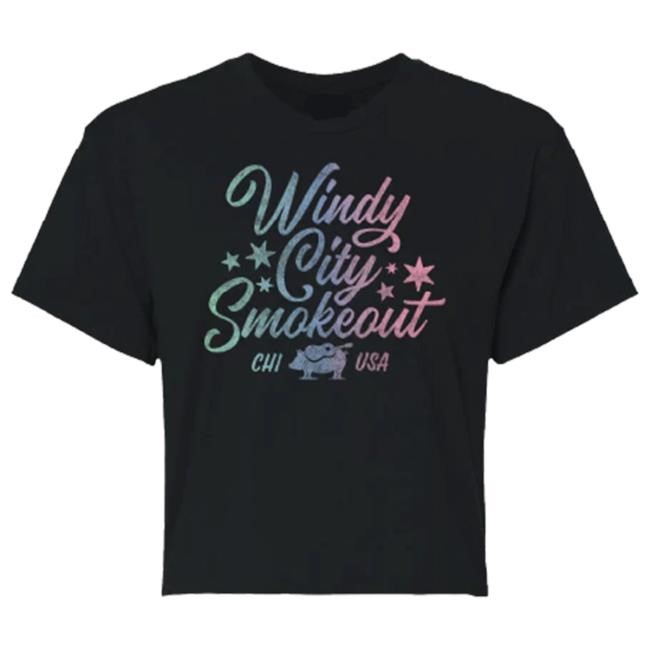 Windy City Smokeout Black Rainbow Crop Tee Windy City Smokeout Black Rainbow Crop New Shirt