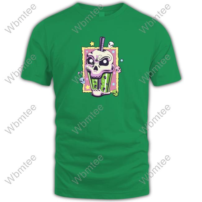 Official Kawaii Creepy Skull Boba Bubble Tea Pastel Goth Va Sweatshirt
