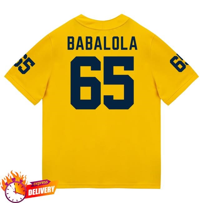Michigan Wolverines #65 Andrew Babaola Student Athlete Maize Football Jersey New Shirt The M Den Shop