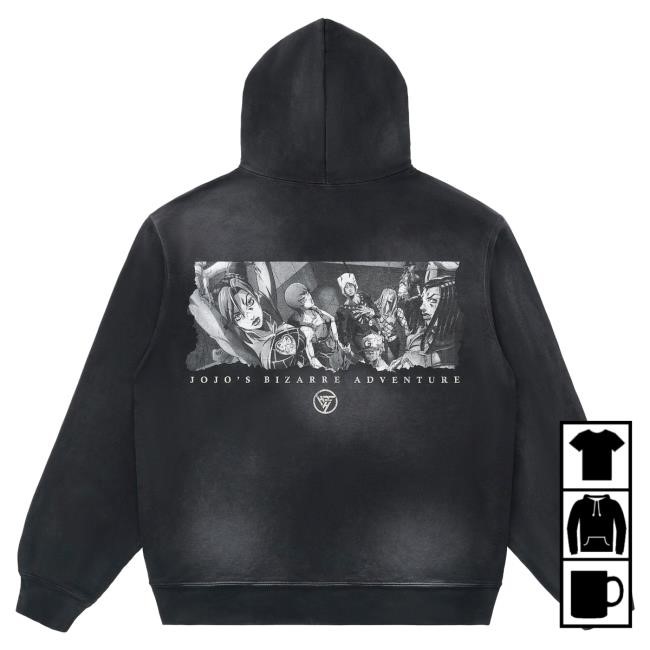 Official Hypland Clothing Merch Store Jojo Stone Ocean Group Hoody (Vintage Black)