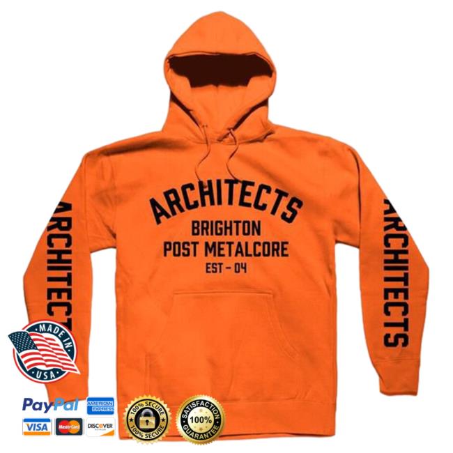 Official Kings Road Merch Store Architects Merch Store Shop Architects Brighton Pullover Sweatshirt (Orange) KingsRoadMerch