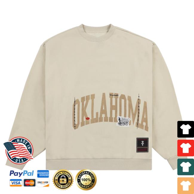 Official Travis Scott Utopia Merch Store CJ X M&N X UNIVERSITY OF OKLAHOMA Crewneck Travis Scott Apparel Clothing TravisScott