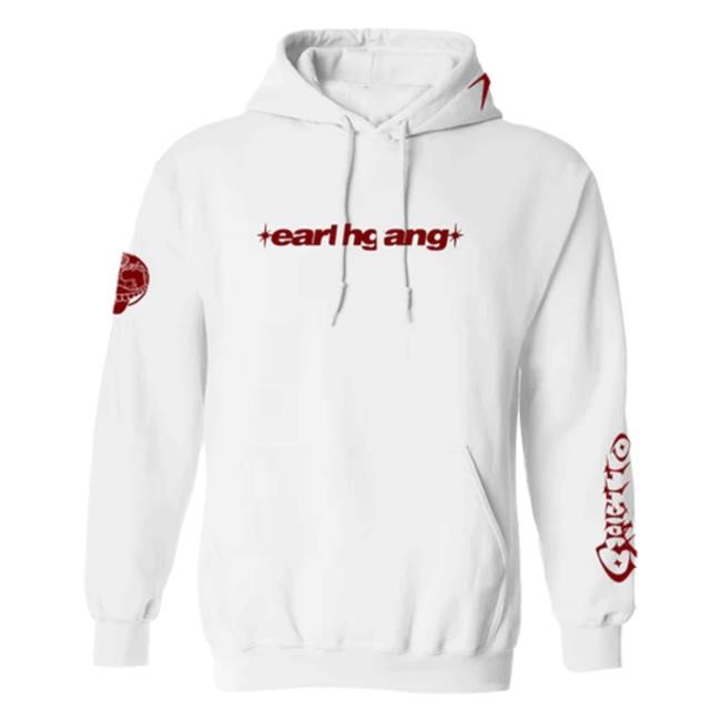 Ghetto Gods Fire White Vintage Hoodie - Earthgang Official Store Merch Shop