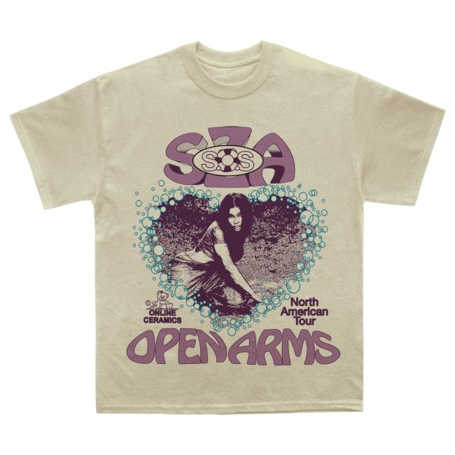 SZA Sand SOS Openarms North America Tour Shirt New