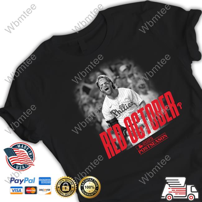 Official John Clark Philadelphia Phillies Jose Alvarado Bryce Harper Red October Postseason 2023 T Shirts